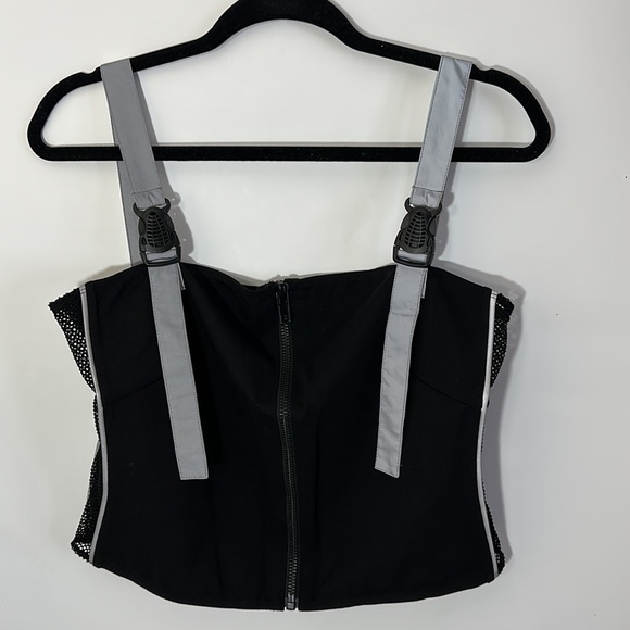 2pc Dollskill poster girl set reflective mesh inset biker shorts top - Picture 7 of 9